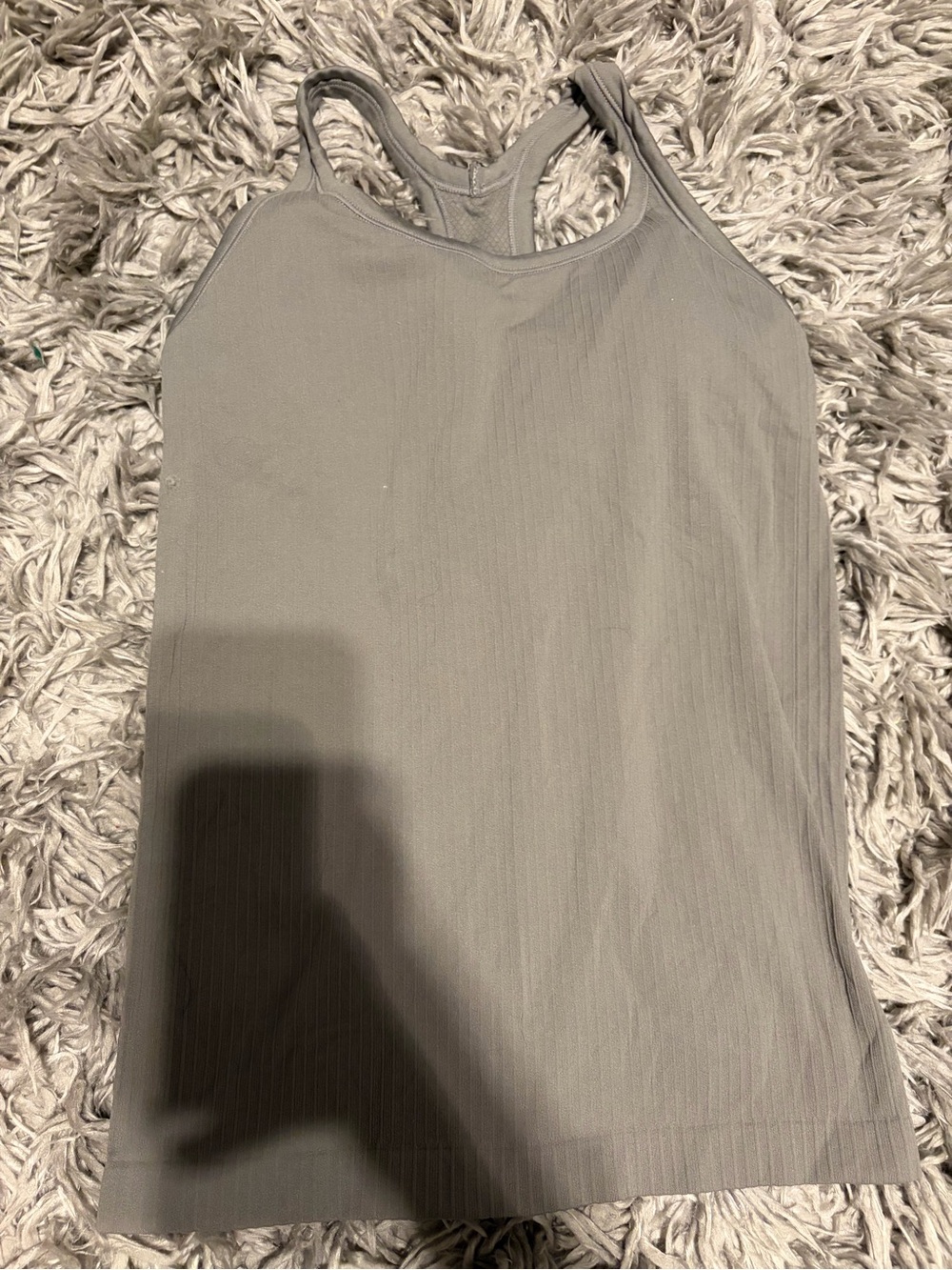 Ribbed Workout Tank Top - Grey